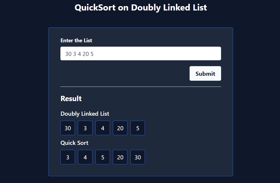 quicksort-on-doubly-linked-list